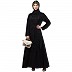 2 piece party wear abaya with full bead work- Black